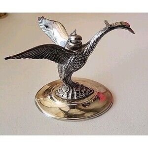 Swan Brandy Cognac Glass Warmer Spain Silverplated Good Wick Vtg